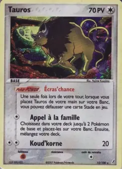 Tauros — carte 12 de l’extension EX Gardiens de Cristal