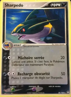 Sharpedo — carte 38 de l’extension EX Gardiens du Pouvoir
