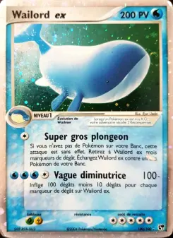 Wailord ex — carte 100 de l’extension EX Tempête de sable