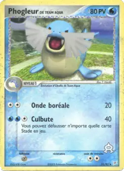 Phogleur de Team Aqua — carte 31 de l’extension EX Team Magma vs Team Aqua