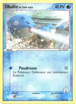 Obalie de Team Aqua — carte 56 de l’extension EX Team Magma vs Team Aqua