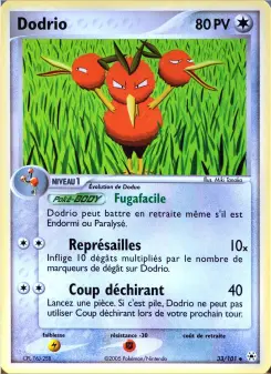Dodrio — carte 33 de l’extension EX Légendes Oubliées