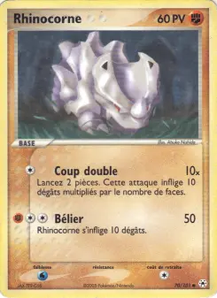 Rhinocorne — carte 70 de l’extension EX Légendes Oubliées