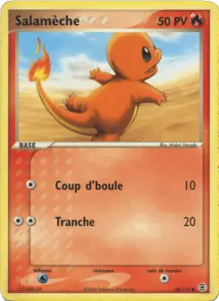 Salamèche — carte 58 de l’extension EX Rouge Feu & Vert Feuille