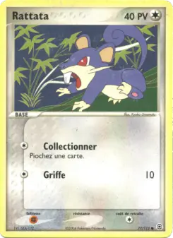 Rattata — carte 77 de l’extension EX Rouge Feu & Vert Feuille