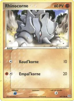 Rhinocorne — carte 62 de l’extension EX Émeraude