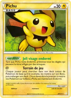 Pichu — carte 28 de l’extension HeartGold SoulSilver