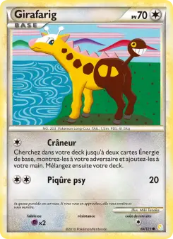 Girafarig — carte 64 de l’extension HeartGold SoulSilver