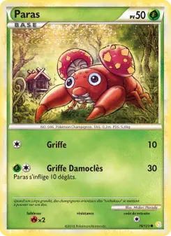 Paras — carte 76 de l’extension HeartGold SoulSilver