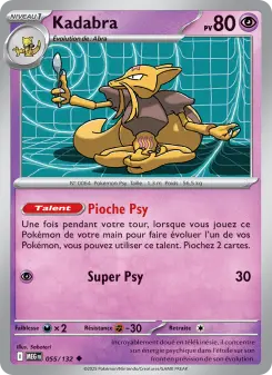 Kadabra — carte 055 de l’extension Méga-Évolution