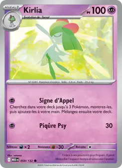 Kirlia — carte 059 de l’extension Méga-Évolution