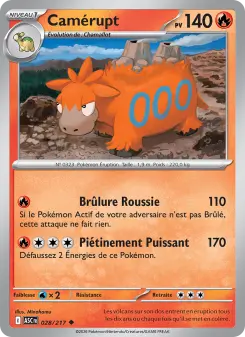 Camérupt — carte 028 de l’extension Héros Transcendants