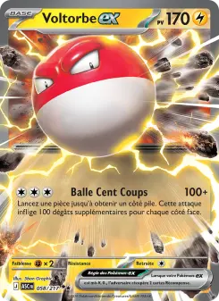 Voltorbe-ex — carte 058 de l’extension Héros Transcendants