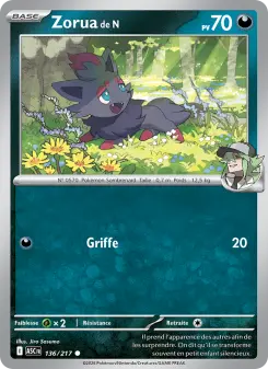 Zorua de N — carte 136 de l’extension Héros Transcendants