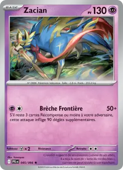 Zacian — carte 045 de l’extension Flammes Fantasmagoriques
