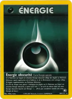 Énergie obscurité — carte 104 de l’extension Neo Genesis
