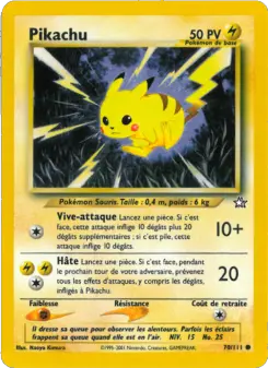 Pikachu — carte 70 de l’extension Neo Genesis