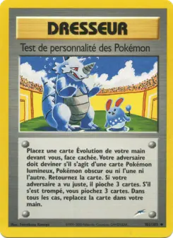 Test de personnalité des Pokémon — carte 102 de l’extension Neo Destiny