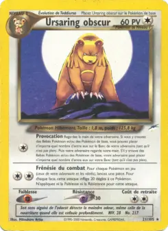 Ursaring obscur — carte 21 de l’extension Neo Destiny