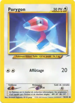 Porygon — carte 78 de l’extension Neo Destiny