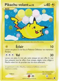 Pikachu volant Niv. 12 — carte 113 de l’extension Rivaux Émergeants