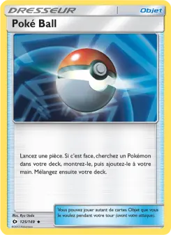 Poké Ball — carte 125 de l’extension Soleil et Lune
