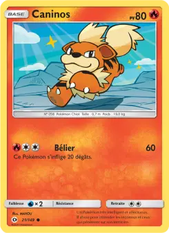 Caninos — carte 21 de l’extension Soleil et Lune