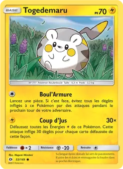 Togedemaru — carte 53 de l’extension Soleil et Lune