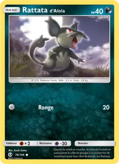 Rattata d’Alola — carte 76 de l’extension Soleil et Lune