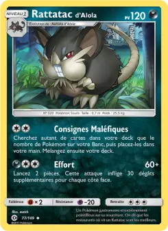 Rattatac d’Alola — carte 77 de l’extension Soleil et Lune