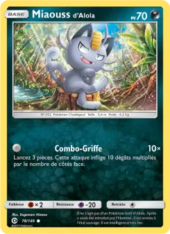 Miaouss d’Alola — carte 78 de l’extension Soleil et Lune