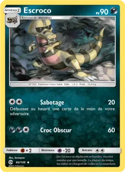 Escroco — carte 84 de l’extension Soleil et Lune