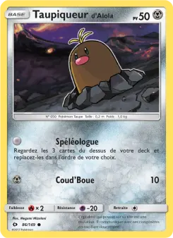 Taupiqueur d’Alola — carte 86 de l’extension Soleil et Lune
