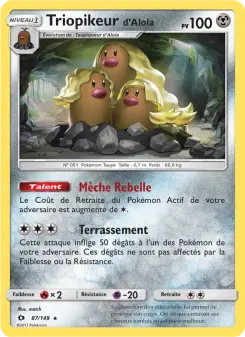 Triopikeur d’Alola — carte 87 de l’extension Soleil et Lune