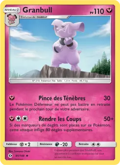 Granbull — carte 91 de l’extension Soleil et Lune