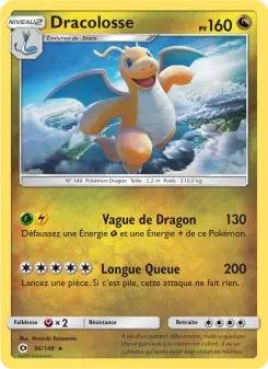 Dracolosse — carte 96 de l’extension Soleil et Lune