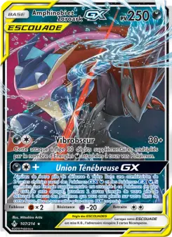 Amphinobi et Zoroark GX — carte 107 de l’extension Alliance Infaillible