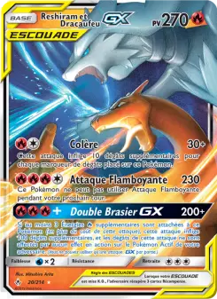 Reshiram et Dracaufeu GX — carte 20 de l’extension Alliance Infaillible