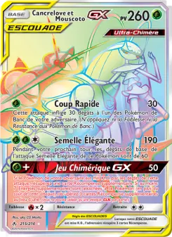 Cancrelove et Mouscoto GX — carte 215 de l’extension Alliance Infaillible