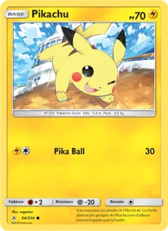 Pikachu — carte 54 de l’extension Alliance Infaillible