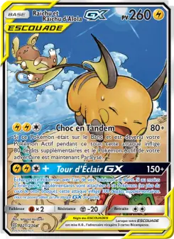 Raichu et Raichu d’Alola GX — carte 221 de l’extension Harmonie des Esprits