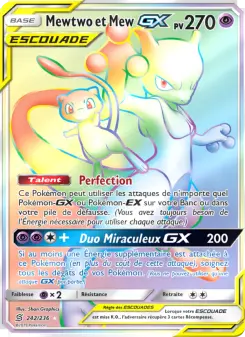 Mewtwo et Mew GX — carte 242 de l’extension Harmonie des Esprits