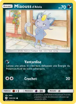 Miaouss d’Alola — carte 128 de l’extension Éclipse Cosmique