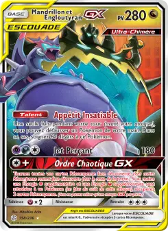 Mandrillon et Engloutyran GX — carte 158 de l’extension Éclipse Cosmique