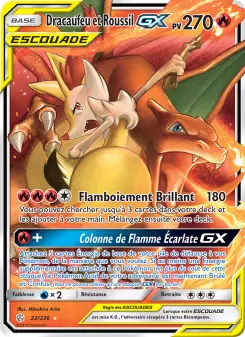 Dracaufeu et Roussil GX — carte 22 de l’extension Éclipse Cosmique