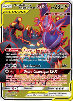 Mandrillon et Engloutyran GX — carte 223 de l’extension Éclipse Cosmique
