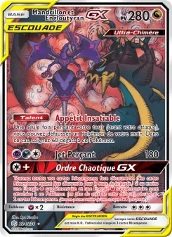 Mandrillon et Engloutyran GX — carte 224 de l’extension Éclipse Cosmique