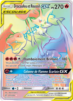 Dracaufeu et Roussil GX — carte 251 de l’extension Éclipse Cosmique