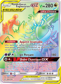 Mandrillon et Engloutyran GX — carte 260 de l’extension Éclipse Cosmique