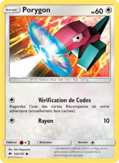 Porygon — carte 103 de l’extension Ombres Ardentes